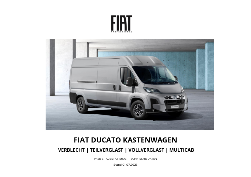 Preisliste Ducato Kastenwagen