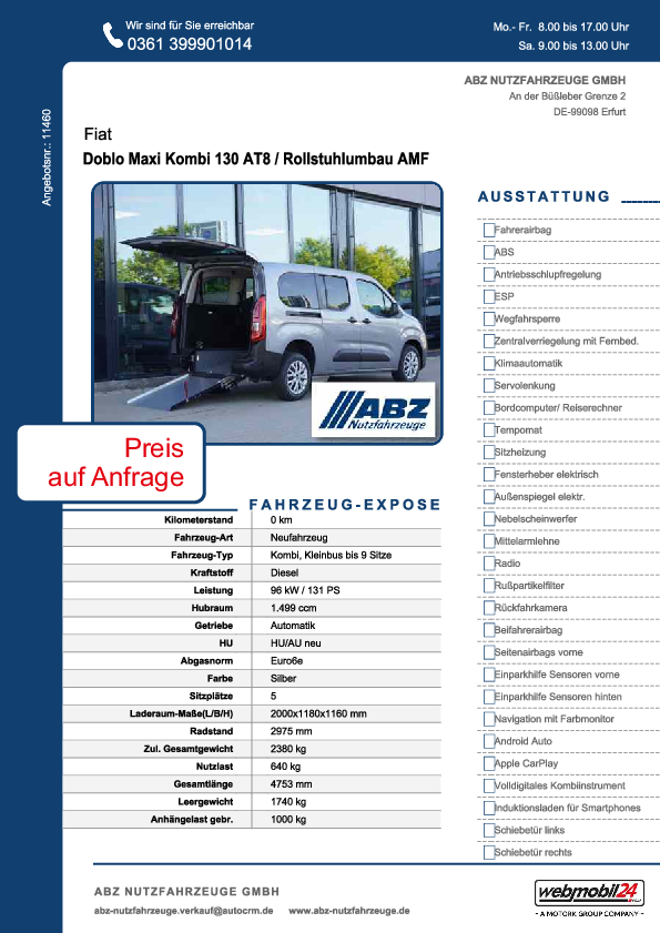 Expose Doblo mit Rollstuhlrampe
