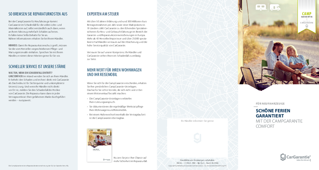 Flyer CampGarantie für Reisemobile