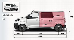 Fiat E-Scudo Multicab Skizze L2