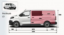 Fiat E-Scudo Multicab Skizze L3