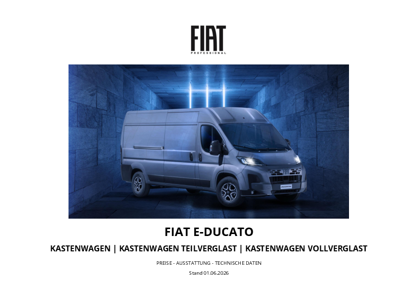 E-Ducato Kastenwagen Preisliste