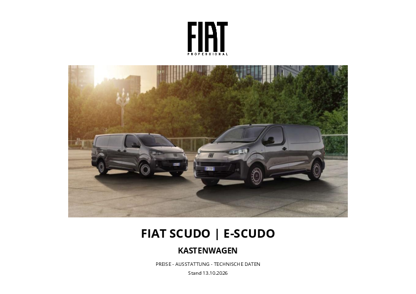Scudo Preisliste 10/2026